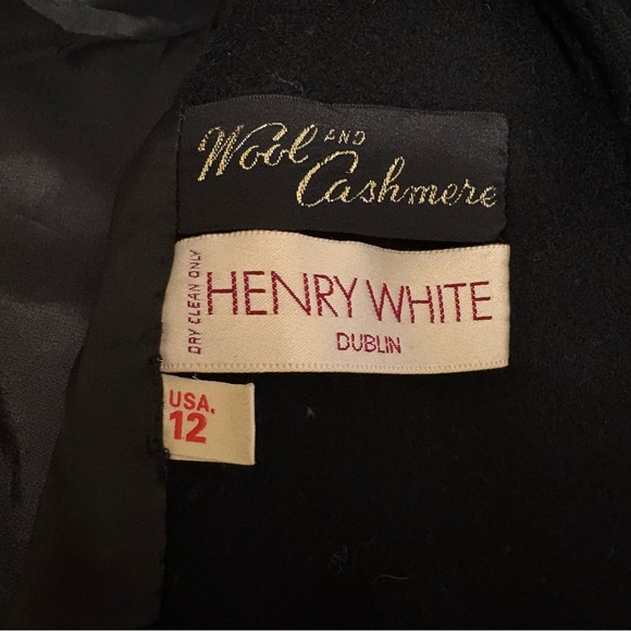 Vintage James Pringle Scotland Wool Cashmere Double Breasted Peacoat Coat 12 - Picture 9 of 9